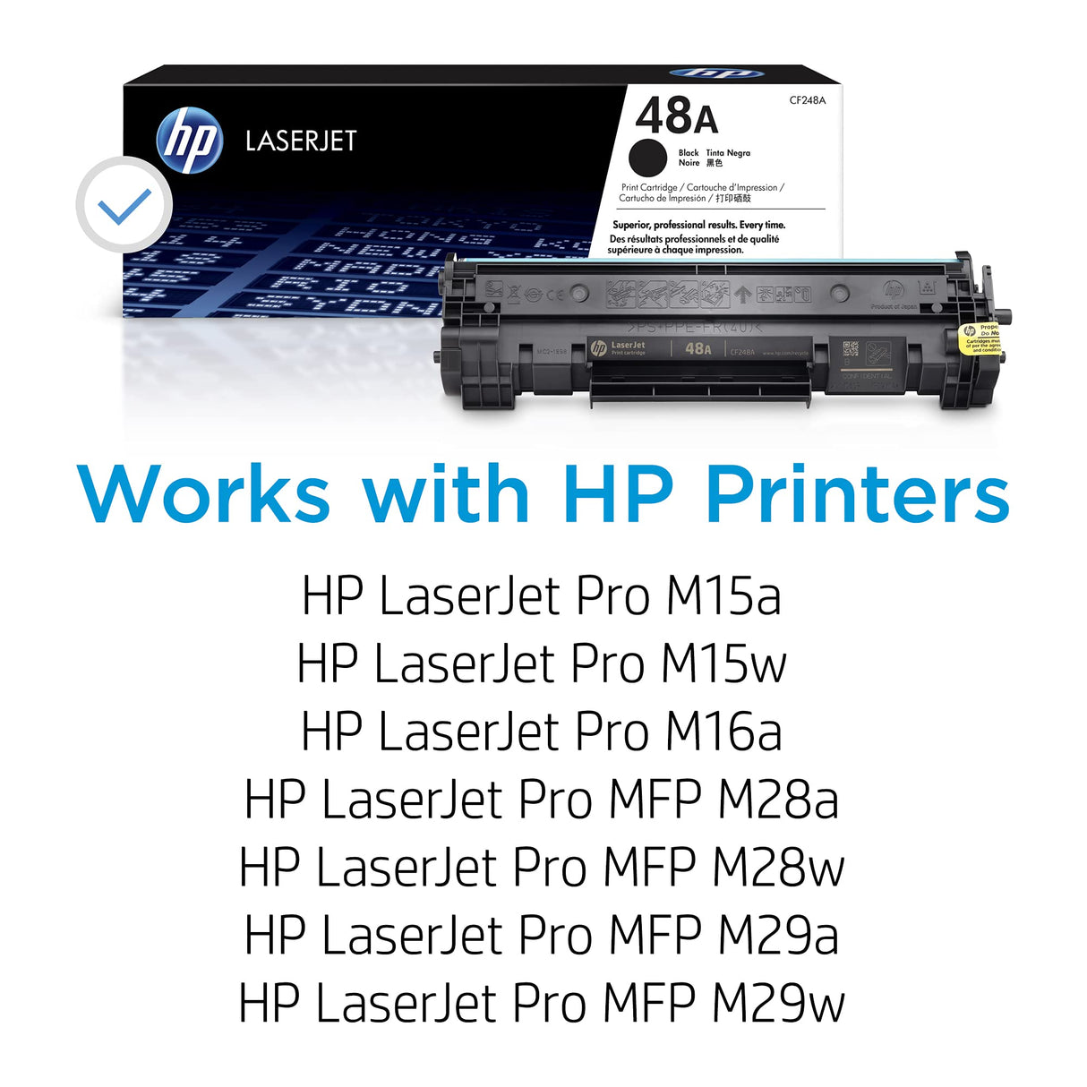 HP 48A Black Toner Cartridge | Works with HP LaserJet Pro M15, M16 Series, HP LaserJet Pro MFP M28, M29 Series | CF248A HP