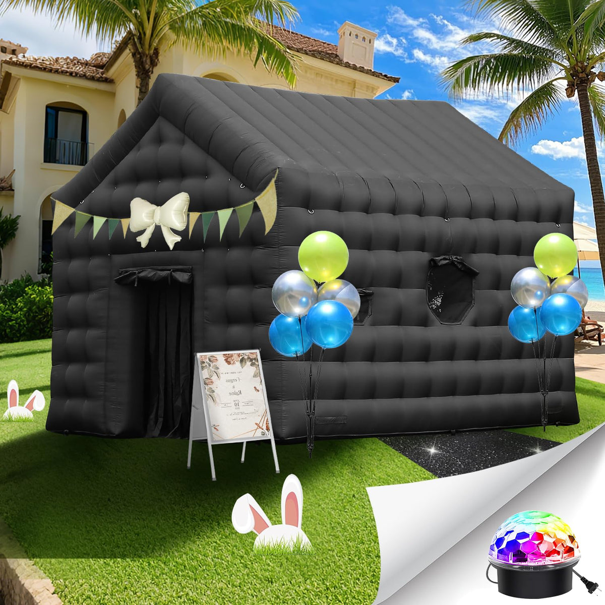 SAYOK Inflatable Nightclub 18x15x15 Ft, Inflatable Party Tent with Dis ...