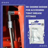 Grease Gun Coupler - 90 Degree Grease Coupler Snaps on to Grease Fittings in Tight Spaces - Joint - High Pressure Grease Nozzle Fittings - BEAU-5046 BEAUFORT