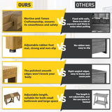 Update Adjustable Wooden Shower Benches for Inside Shower, 26.4'' Wood Shower Bench Waterproof, 440lbs Bathroom Bench with Storage, Sauna Bench for Bathroom, Shower Chairs for Seniors Adults Elderly WXCOPON