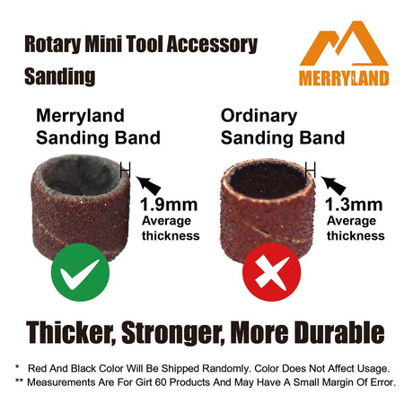 Merryland Drum Sander Sanding Band for Dremel 184pcs, 120# 1/2" Sanding Sleeve 180pcs and Mandrel 4pcs Rotary Tool, Electric Power Tool Accessory DIY, RMTA184C3 Merryland