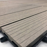 RevTime Easy DIY Wood-Plastic Deck Tiles 12" x 12" x 3/4”, Outdoor Garden, Interlocking Outdoor Deck Floor, Patio Area, Patio Paver, Gray (9 pcs in a Pack) RevTime