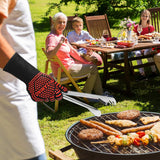 Premium BBQ Gloves, 1472°F Extreme Heat Resistant Oven Gloves, Grilling Gloves with Cut Resistant, Durable Fireproof Kitchen Oven Mitts Designed for Cooking, Grill, Frying, Baking, Barbecue-1 Pair MVZAWINO