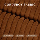 Modular Sectional Sofa with L-Shape Chaise,Cloud Sectional Modern Sleeper Couch with Deep Seat,Sponge Compression Sofas No Assembly Required(Brown-Corduroy Fabric) 1PCS Luxanimarion