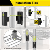 GIOTORENT 5-Wire Garage Shelving Storage Shelves, Kitchen Storage Adjustable Shelf, Metal Shelves 500Lbs Capacity 21" L x 11.8" W x 53.8" H for Laundry Bathroom Pantry Closet, Grey GIOTORENT