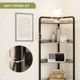 IDEALHOUSE 70.9 Inch Corner Cabinet 5-Tier Tall Corner Cabinet Farmhouse Bookshelves Rustic Storage Rack Industrial Bookcase Plant Stand for Living Room, Bedroom, Home Office, Kitchen IDEALHOUSE