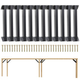 Grehitk 12PC 45 Degree Angle Support Bracket, Pergola Kit Heavy Duty Connector Brace Bracket Kit for Pergolas for for Gazebos Patio Pergolas Log Cabin Elevated Wood Stand Kit Grehitk