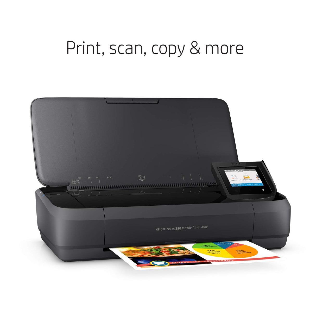 HP OfficeJet 250 All-in-One Portable Printer with Wireless & Mobile Printing, Works with Alexa (CZ992A) Black HP