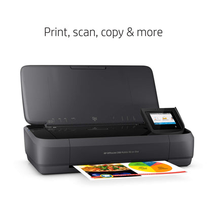 HP OfficeJet 250 All-in-One Portable Printer with Wireless & Mobile Printing, Works with Alexa (CZ992A) Black