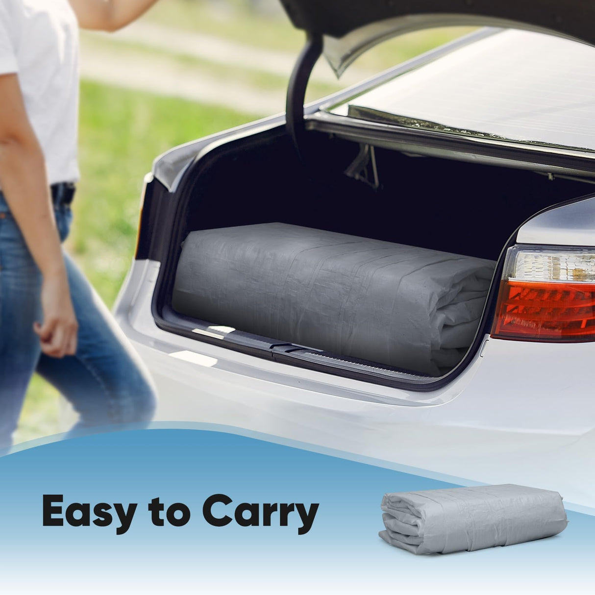 ADVANCE OUTDOOR Replacement Top Cover Tarp for 10x20 ft Carport Canopy with Ball Bungees, Gray, One Roof Only ADVANCE OUTDOOR