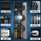 4-5 Gun Safes for Home Rifle and Pistols, Gun Safe with Electronic Password and Alarm Function,Gun Cabinets with 3 Pistol Bags and a Storage Box，Quick Access Safes with Removable Shelf for Shotguns Lnoauys