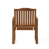 Christopher Knight Home Della Acacia Wood Outdor Dining Chairs, 2-Pcs Set, Teak Finish With Rustic Metal Christopher Knight Home