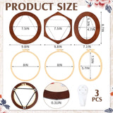 Vercraft 3 Set Embroidery Hoop Frame 8 Inch Decorative Wood Embroidery Frame with 8 Inch Cross Stitch Hoop for Display Finished DIY Art Craft Hanging Sewing Ornaments, Round, Hexagon, Oval Vercraft