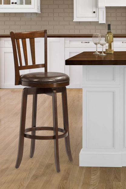 Hillsdale Presque Isle Swivel Stool, Bar Height, Cherry - WoodArtSupply