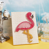 WEBEEDY DIY String Art Kit Craft for Beginners Flamingo String Art Nail String Art Kit DIY Craft Kit Art Supplies DIY Craft Projects Winding Drawing Package Set Christmas Unique Wall Decor Gift WEBEEDY