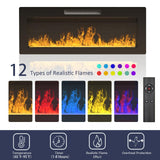 TV Stand with Fireplace - 70 Inch Modern Electric Entertainment Center, 36" LED Fireplace for Living Room, White, Up to 80" TVs VENDORZ