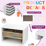 Sintuff Puzzle Holder Rack Wooden Jigsaw Organizer Layered Puzzle Storage Box Shelf Storage Case Holds 12 Puzzles for Craft Collection Lovers Accessories Sintuff