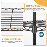 4-Tier Adjustable Metal Shelving Unit, Heavy Duty Garage Storage Rack, Wire Shelves & Closet Organizers, Utility Shelf for Kitchen, Pantry, Garage – Black, 53.7" W x 13.4" D x 35" H, 800 lbs YRLLENSDAN