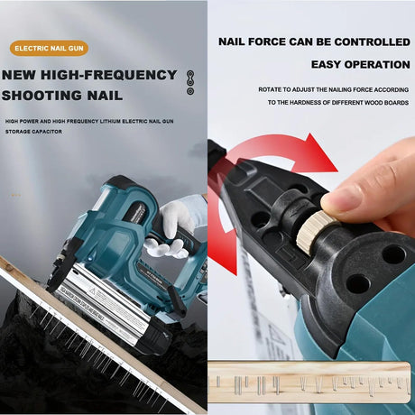 18 Gauge Cordless Brad Nailer for Makita 18V Battery, 2 in 1 Battery Powered Stapler/Nail Gun Drives 2'' Nailer for Upholstery and Woodworking Heimerdinger