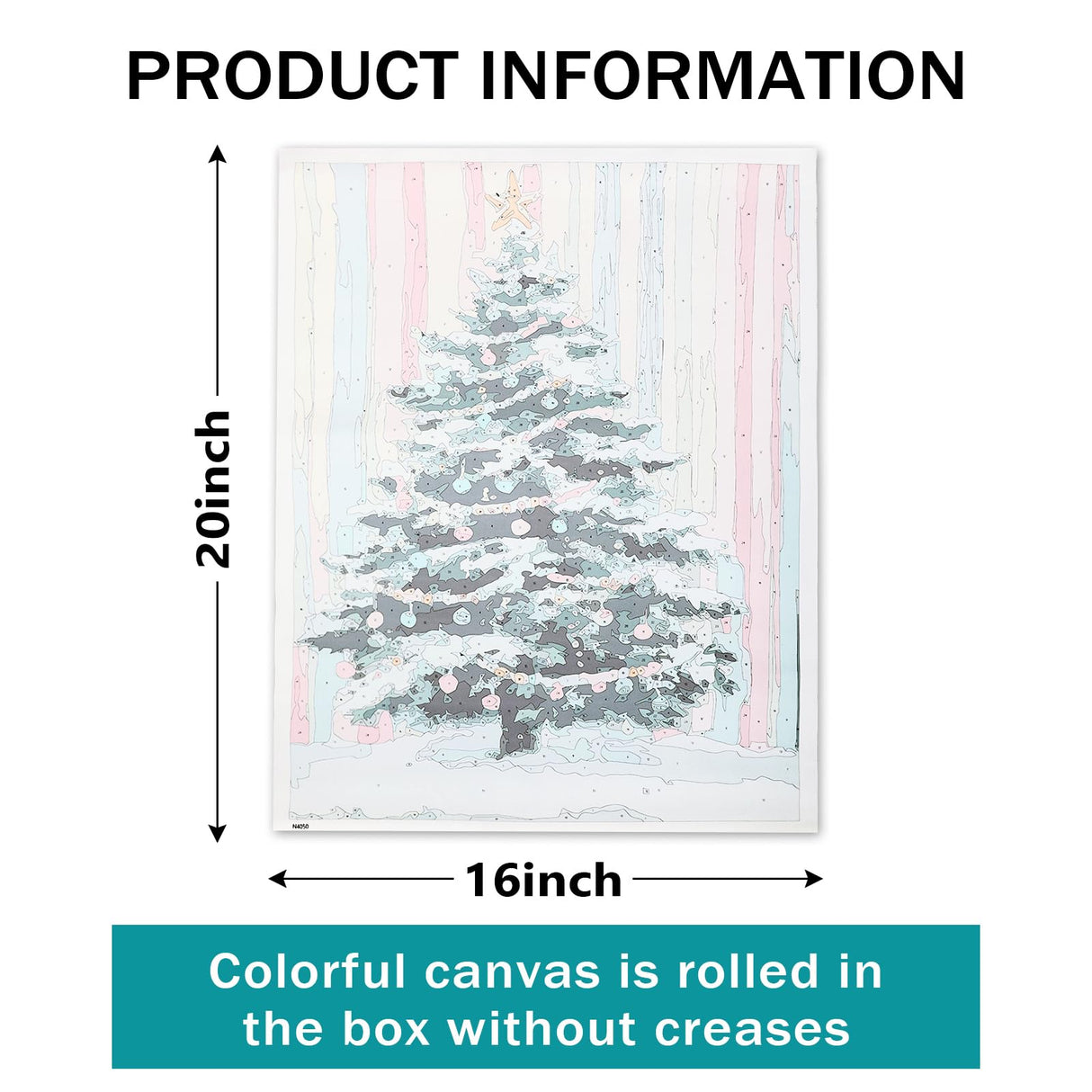 Whaline Christmas DIY Painting by Number Kits Unframed Xmas Tree Oil Painting Canvas Acrylic Filling Painting by Number for Home Party Wall Decoration, 16 x 20 Inch Whaline