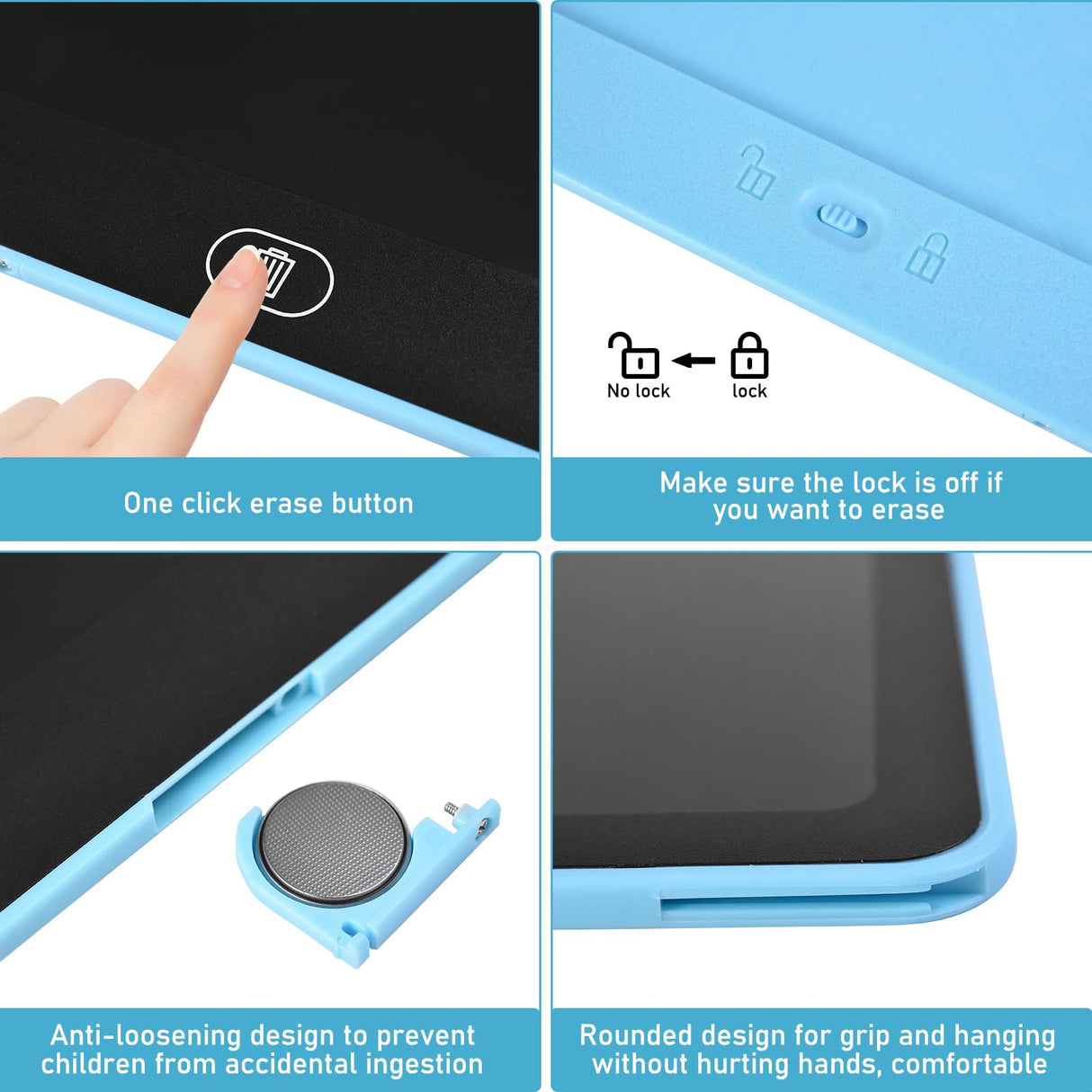 16 inch LCD Writing Tablet for Kids Adults,Colorful Drawing Pad Doodle Board School Supplies Christmas Gifts Toys for Girls Boys 3 4 5 6 7 8 Year Old Girl Boy Birthday Gift Ideas (Blue) ZENZAL