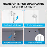 Superday Metal Storage Cabinets, 72" Storage Cabinet with Locking Door, Tall Garage Cabinet with 2 Doors and 4 Adjustable Shelves for Home Office, Classroom, Easy Assemble(White Grey) Superday