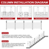 4 Pack Cable Railing Post 36" (Post 36"x2"x2"), Fixed Top Mount Level Drilled Railing Post with Cable Grommets, Adjustable Top Level Line Post Cable Handrail Post, Cable Railing System DIY Kit. HUATOL