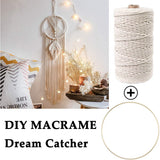ZXCDINO 119pcs Macrame Kits for Starter 3mm x 109Yards Natural Cotton Macrame Cord with 100pcs Wooden Beads,10pcs Wooden Rings,Wooden Sticks,Metal Rings,S Hooks Macrame Supplies for Plant Hangers ZXCDINO