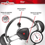 MAGEFESA Star Pressure Cooker, 4.2-Quart, 18/10 Stainless Steel, Works on All Stovetops (Induction Compatible), Safety Lock & 8 PSI Cooking MAGEFESA