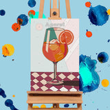 4 Pack Framed Paint by Numbers Kit for Adults with Wooden Easel, Retro Cocktail Easy Paint by Numbers with Frame for Beginners, Adult Paint by Number Kits Framed Canvas for Home Decor Gift 8x12 Inch Offito