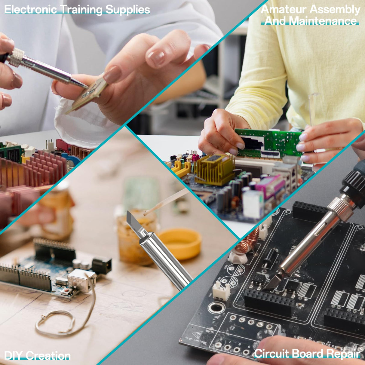 Bakon 90W Soldering Iron Kit, Soldering Practice Kit, 13 In 1 Soldering Electronics Kit, Temperature Adjustment Soldering Station & Solder Wire, 5 Soldering Tips, Desoldering Pump, Tweezers (13 in 1) BAKON