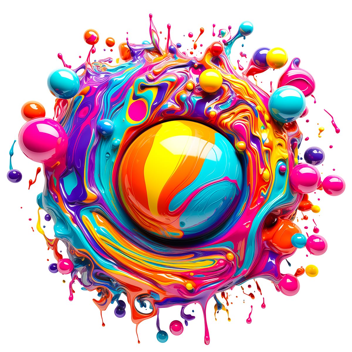 Bgraamiens Puzzle-Paint Splashes-1000 Pieces Gradient Colorful Impossible Puzzle for Adult,Hard Challenge Puzzle for Adult Bgraamiens