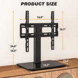 5Rcom Universal Swivel TV Stand for 27-60 inch Curved/Flat Screen TVs, Table Top TV Base Replacement Holds up to 88 lbs, Height Adjustable TV Stand Mount with Tempered Glass Base, MAX VESA 400x400mm 5Rcom