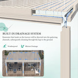 YOLENY Louvered Pergola and 6 Pull-Down Screens, 12x16FT All Aluminum Pergola with Adjustable Rainproof Roof, Outdoor Sun Shade Shelter for Patio, Weatherproof, White YOLENY