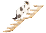 PELUOMOZ Cat Climbing Shelves Wall Mounted 2PCS Four Steps Reversible Left & Right Direction, Cat Shelf Stairway for Wall with Jute Scratching Ladder Shelves Pet Furniture for Perch Sleeping PELUOMOZ