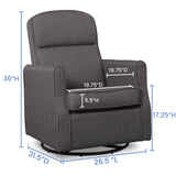 Delta Children Blair Slim Nursery Glider Swivel Rocker Chair, Charcoal Delta Children