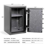 ISLANDSAFE 1200°F Fireproof and Waterproof Digital Safe Box, Digital Fire Proof Safe with 3 Spoke Detachable Handle, Personal Safe for Home Office Money Gun (2.88Cubic Feet Black) ISLANDSAFE