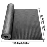 uyoyous 3.3 x 16.4FT Rubber Diamond Garage Floor Roll Diamond Tread Rollout Garage Flooring Rolls Diamond Plate Rubber Flooring Rolls Diamond Plate Pattern Flooring for Garage Industry Gym uyoyous