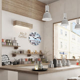 XNM Blue MDF Wood Wall Clock for Living Room - Farmhouse Wall Clocks Battery Operated 12 Inch - Analog Rustic Wall Clock Silent (No Solid Wood) XNM