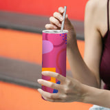 YOUKE OLA 16 Pack Sublimation Tumblers Flat Edge Blanks Skinny Straight Bulk 20 oz, Stainless Steel Double Wall Insulated Sublimation with Straw & Lids for Heat Transfer, White YOUKE OLA