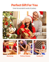 VEVOR 14in/35cm Pottery Wheel for Adults, 0-6in Lift-Table 450W Professional Pottery Kit with Foot Pedal Detachable Basin DIY Art Clay Potter's Wheel for Kids Adults Beginners at Home Pottery, White VEVOR