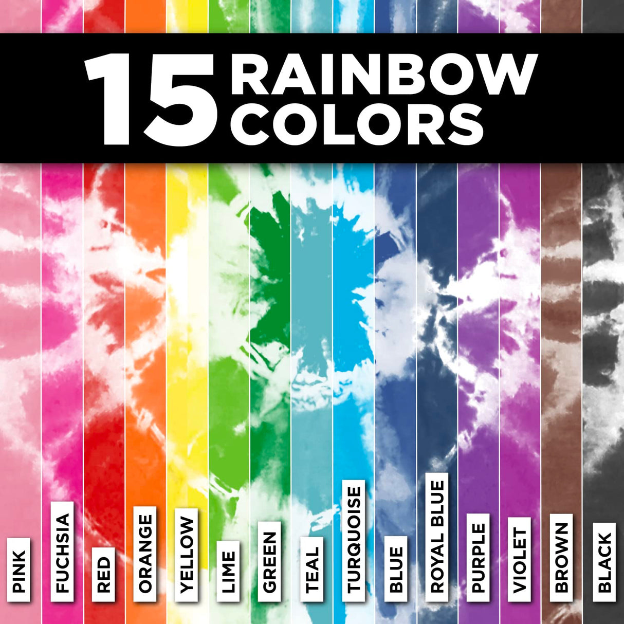 Tulip One-Step Tie-Dye Kit Ultimate Summer Bundle, Giant Classroom Pack, Tie Dye for Large Groups and Parties, Durable Results - Includes 30 Bottles, Comes with Easy Techniques for Beginners Tulip