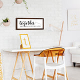 Together They Built A Life They Loved Sign 14 x 6.4 Inches Farmhouse Wall Decor Rustic Modern Framed Wood Sign Hanging Plaque for the Home Love Signs Decorations (And So Together Style) Jetec