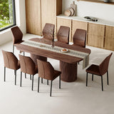 Rejeke 79" Dining Table Set for 8,Large Rectangular Kitchen Table Set for 8 with Cushioned Chairs,Modern Mid-Century Wood Dining Room Table Set,Ideal for Dining & Gatherings (Walnut) Rejeke