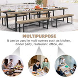 STHOUYN 71" 6ft Large Dinner Table for 6 8 Seat Dining Room Table, Rectangular Farmhouse Modern Kitchen Long Black & Grey Industrial Conference (Grey) STHOUYN