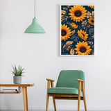 hyzsj Paint by Numbers Kit for Adults with Frame,Sunflowers Paint by Numbers for Adults, Paint by Number with Easel, DIY Paint by Number Kits for Home Wall Decor（11.8x15.7inch hyzsj