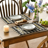 Artoid Mode Love Family Home Together Buffalo Plaid Placemats Set of 4, 12x18 Inch Farmhouse Table Mats Party Kitchen Dining Decoration Artoid Mode