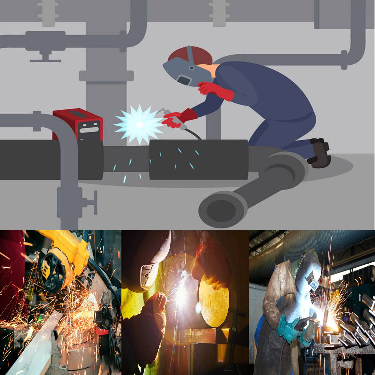 Senvitate Leather Welding Apron with Long Sleeve, Flame Resistant Welding Jacket for Men, Heavy Duty Weld Coat Blacksmith Work Apron Senvitate