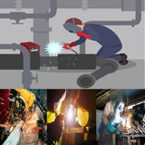 Senvitate Leather Welding Apron with Long Sleeve, Flame Resistant Welding Jacket for Men, Heavy Duty Weld Coat Blacksmith Work Apron Senvitate