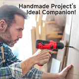 Tool Set - Tool Kit with 8V Cordless Drill, 132 Piece Tool Box with Drill, Home Tool Kits for Men & Women, Hand Drill Set Perfect for Homeowner, Diyer, Handyman - Red prekull